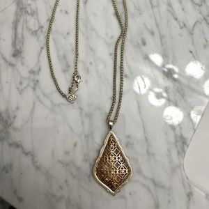 Kendra Scott Aiden Two Tone Filigree Necklace 32” Gold - Rose Gold